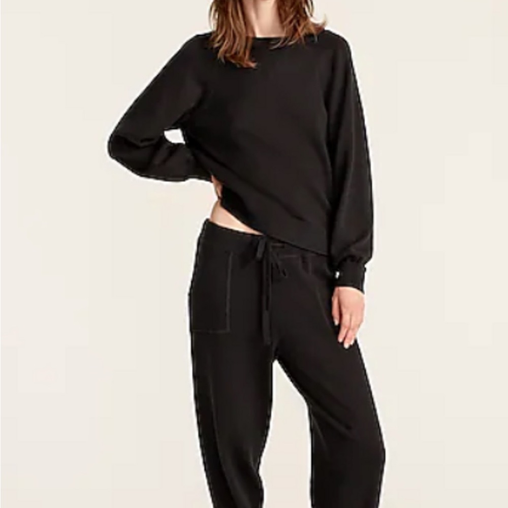 J Crew Cotton Cashmere Pullover Sweater Sweatshrit xxs black NWT